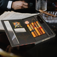 Petit allume-cigare imprimé personnalisé de luxe Boîte de présentation Humidor vide Kit de voyage Accessoires pour cigares 3-5 doigts Boîte de coupe étui