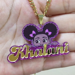 Personalized <strong>Kids</strong> Nameplate Jewelry Colorful Acrylic Pendant <strong>Necklace</strong> Custom Cute Girls Cartoon Character <strong>Name</strong> Letter <strong>Necklaces</strong> - Product Image 1