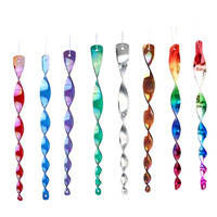 Bâton répulsif pour oiseaux coloré et réfléchissant de 12 pouces, spirale en plastique, bâton rotatif pour répulsif d'oiseaux pour arbres