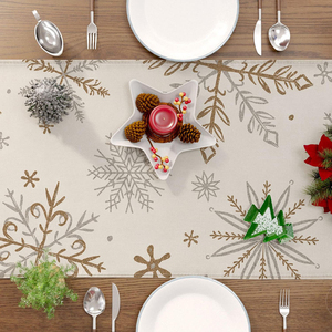 Manteles navideños de lino personalizados al por mayor, decoraciones navideñas para el hogar, manteles de Navidad - Product Image 1