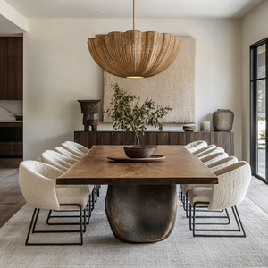 Lámpara colgante de ratán con borde festoneado, tejida a mano, estilo Wabi Sabi, con cable ajustable, para sala de estar, villa, decoración del hogar. - Product Image 3