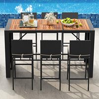 Tabouret de bar de luxe Dwoo 7 pièces ensemble de chaises modernes et hautes ensemble de mobilier de bar pour extérieur Courtyard Club