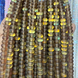 5*8mm Matte Aurora Crystal Glass <strong>Beads</strong> Flash Glitter Shining Mermaid Round Loose <strong>Aura</strong> <strong>Bead</strong> Frosted Moonstone - Product Image 3
