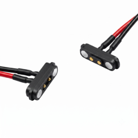 Connecteur magnétique haute intensité 5A, 2 broches, pas de 4,0 mm, 12V CC, contact de charge Pogo Pin, aimant N52 plaqué or pour alimentation portable