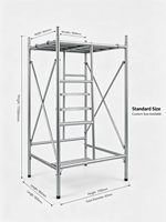 Système d'échafaudage mobile et pliable pour cadre de porte, échafaudage réglable pour travaux de façade, en acier galvanisé à chaud, charge de 800 kg