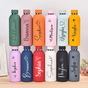 Wholesale Black Double Wall Stainless Steel Narrow Mouth Factory Stock Vacuum Insulated Water Bottle - Product Image 1