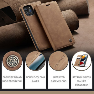 Pour <span class=keywords><strong>iPhone</strong></span> 13 Pro <span class=keywords><strong>12</strong></span> Pro Max iPhone12 iPhone13 Couverture Arrière <span class=keywords><strong>CaseMe</strong></span> 013 Rétro Fente Pour Carte De Visite En Cuir Flip Antichoc Téléphone Cas - Product Image 6