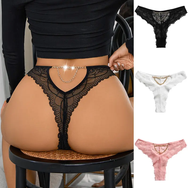 Transparente Calcinha Thongs Para Mulheres Low-Rise Roupa Interior Feminina Sexy Lace Ladies Íntimos Strass Tanga G Cordas