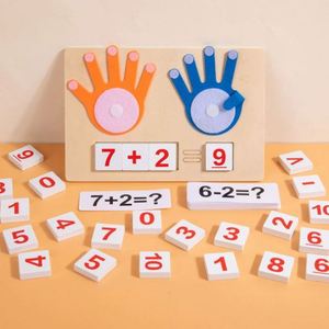 Juguetes Educativos de Madera para Contar y Aprender Aritmética, Juego de Matemáticas con los Dedos, Números del 1 al 10 con Tarjetas de Suma y Resta - Product Image 4