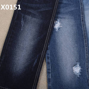 Tela Vaquera <span class=keywords><strong>Azul</strong></span> Índigo de Algodón y Elastano de 10 oz, Rentable, Asequible, de Alta Calidad, con Buena Elasticidad, Estilo Boyfriend, Limpio - Product Image 1