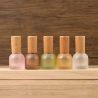 Flacons cosmétiques vides 10 ml en verre dépoli, mini flacons de voyage avec pompe pulvérisatrice, emballage cosmétique avec couvercle en noyer