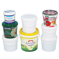 Seaux en plastique PP de qualité alimentaire pour le stockage des emballages alimentaires recyclables 1L 1,5 L 2L 2,5 L 3L 5L barils et seau avec couvercle
