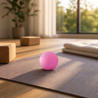 Boules de massage en silicone unisexe YIMI 7,5 cm pour libération des points de pression et thérapie des tissus profonds, rose, LOGO personnalisable