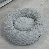 ETRIP PET Fabricant en gros de lits pour chiens ronds en velours flocon de neige de luxe personnalisés, confortables et lavables