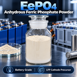 Fosfato Férrico Anhidro de Alta Pureza en Polvo Amarillo Claro para Material de Cátodo de Batería de Fosfato de Hierro y Litio - Product Image 1