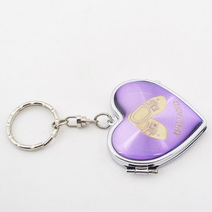 Wholesale Custom Holland Souvenir Heart Hand Cosmetic Compact Mirror Keychain