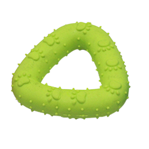 Jouet à mâcher en forme <span class=keywords><strong>de</strong></span> triangle avec empreintes <span class=keywords><strong>de</strong></span> pattes en TPR pour chiens, résistant aux morsures, en caoutchouc durable, pour la <span class=keywords><strong>dentition</strong></span> et l'entraînement - Product Image 1