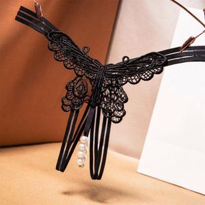 Sexy Hot Sexy Panties Hollow Pearl Massage Low Waist Elastic Temptation a <strong>String</strong> Flower Thong - Product Image 2