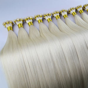 Großhandel russische blonde Haar verlängerungen Balayage Asch blonde Jungfrau Echtes rohes menschliches Haar Schuss <span class=keywords><strong>Hand</strong></span> gebunden Nähen in Schuss verlängerungen - Product Image 2