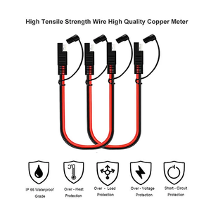 Kabel Ekstensi Konektor SAE 2 Pin 14AWG 18AWG dengan Tutup Pelindung, Kabel Ekstensi Steker Baterai SAE 12V untuk Otomotif - Product Image 3