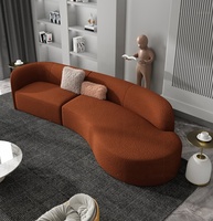 Canapé modulaire moderne en velours gris avec ottoman, chaise longue droite, pour salon - Collection Amigos Furniture