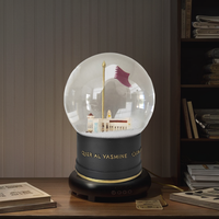 YASMINE personnalisé 120mm boule à neige résine verre matériel artificiel globe d'eau avec thème de la musique pour la décoration de la maison modèle fleur