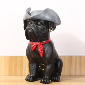French Bulldog Figurine Pirate Hat Red Scarf Desk Decor Office Home Gift - Product Image 1