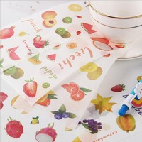 6 vellen/pak Leuke Cartoon Dieren Fruit Vlinder Plant Stickers Scrapbooking Netbook Papier Sticker Decoratie Feestartikelen