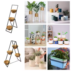 مصنع منزلي حديث ، رف حديد للأماكن الداخلية والخارجية معدن ذهبي لتزيين النباتات ، حامل - Product Image 3