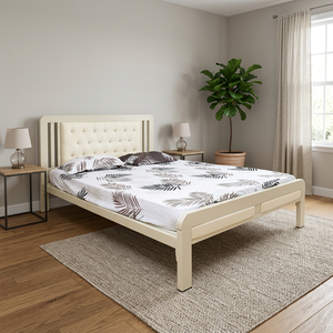 Luxurious King-Size Iron <b>Frame</b> <b>Bed</b> Upholstered Mattress Diamond-Studded Buttons Soft Tufted Style Built-In Storage Imported - Product Image 2