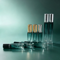 Flacon de parfum à dégradé vert, rechargeable, mini atomiseur de voyage, flacon pulvérisateur carré vide avec bouchon doré, argenté ou noir