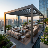 Pergola bioclimatique en aluminium personnalisable avec un design d'arborail écologique pour jardin, pavillon, patio, cour, terrasse