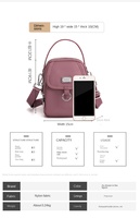 Tas Selempang Mini Messenger Kecil Bahan Nilon untuk Perjalanan dengan Banyak Kantong Resleting, Tas Selempang Wanita, Tas Mini, Tas Tangan