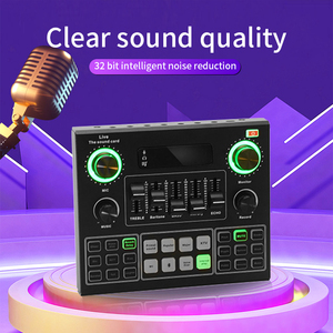 Interfaz de <span class=keywords><strong>audio</strong></span> de tarjeta de sonido V9 para equipos de podcast en vivo para teléfono PC Equipo de transmisión en vivo en Facebook y Youtube - Product Image 5