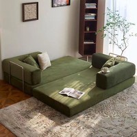 Modernes minimalistisches Stoff-Schlafsofa, klappbar, Dual-Use, modulares Ecksofa mit Holzrahmen und hochdichtem Schaumstoff für große Räume