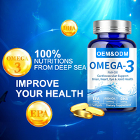 Gélules d'huile de poisson Oméga 3 ODM 1000mg EPA DHA pour la santé cardiaque, cérébrale et articulaire, complément alimentaire pour adultes
