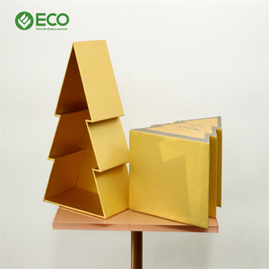 Scatola Regalo di Lusso Personalizzata a Forma di Albero di Natale in Oro, Confezione Pieghevole in Cartone per Esposizione Promozionale Festiva - Product Image 5