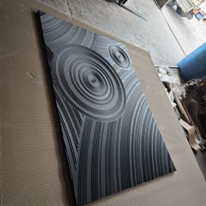 Paneles de Pared Circulares de Madera Maciza con Textura 3D Negra de Lujo, Revestimiento Decorativo Fluorescente para Interiores y Exteriores, Escaleras, Sala de Estar - Product Image 4