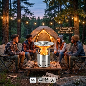 Brasero de table sans fumée, ensemble de 8 pièces, double combustible avec gril barbecue, sac de transport, protection en verre <span class=keywords><strong>pour</strong></span> intérieur, extérieur, patio, camping, jardin - Product Image 6