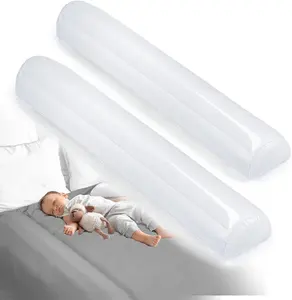 Rail de lit gonflable blanc pour la maison ou le voyage, rail de lit gonflable de sécurité portable pour les tout-petits pour les lits complets, Queen, King Size