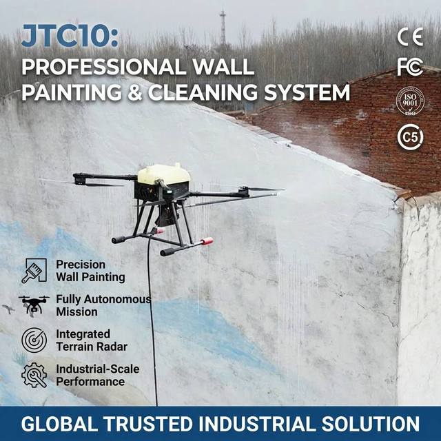 Joyance JTC10 Electric High Pressure Cleaning Drone Ready Fly Aluminum Alloy 8000W Cleaning Windows Roofs Facades Solar