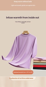 Ensemble de vêtements de nuit thermiques pour femmes, confortable, doux pour la peau, hautement élastique <span class=keywords><strong>et</strong></span> respirant - Coupe ajustée à manches longues pour l'hiver - Product Image 2