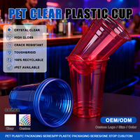 Gobelet rond personnalisé en plastique coloré de 16 oz pour animaux de compagnie, avec logo personnalisé, pour fêtes et événements festifs