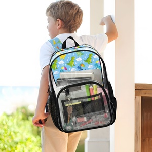 New Arrival Dinosaur Print Clear PVC <b>Backpack</b> Heavy Duty Transparent Bookbag for <b>School</b> <b>Backpack</b> with Reinforced Strap for Kids - Product Image 6
