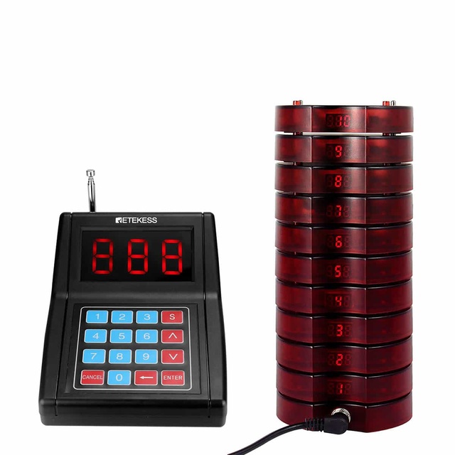 Wireless Coaster Pager Paging System of Restaurant Church Nursery Retekess TD165
