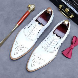 Chaussures en cuir formelles pour hommes, chaussures en cuir blanc pour hommes, chaussures en cuir de vachette pleine fleur anglaises pour événements formels et mariages - Product Image 4