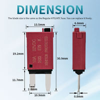 Mini-fusible réinitialisable à profil bas 32V CC Courbe B, protection de circuit en ligne pour véhicules et applications marines