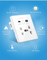 Tuya Wifi Akıllı Anahtar, USB Type-C Hızlı Şarj QC3.0 Girişli Akıllı Anahtar, Alexa, Google Home, Yandex Sesli Kontrol ile Çalışır