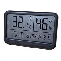 Thermomètre hygromètre numérique d'intérieur avec horloge, affichage de la date et du jour de la semaine