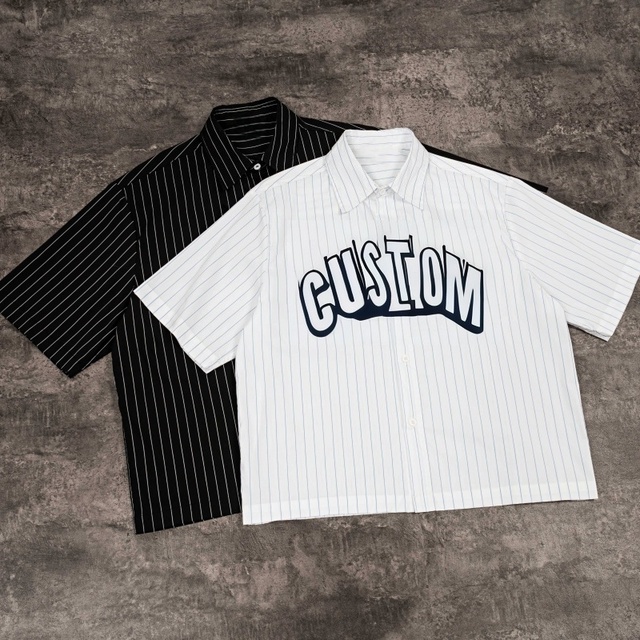 Custom Boxy Striped Shirt High Quality Casual Clothing Streetwear Outfit Button up Cotton Nylon Spandex Sports Track Shirts